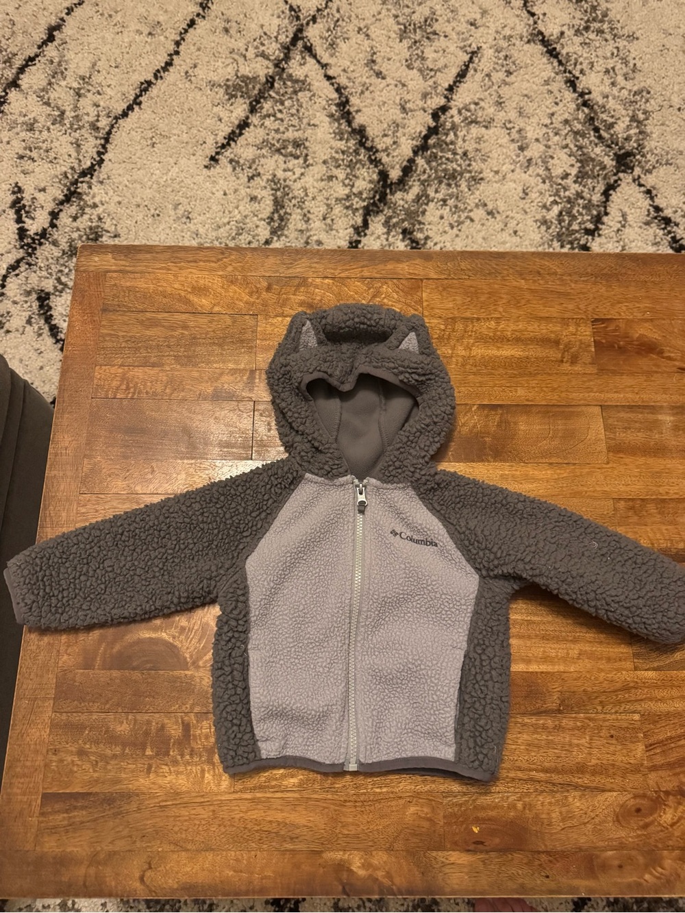 Columbia Dark Gray Sherpa Hooded Jacket - Infant